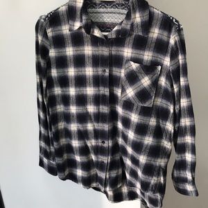 Blue flannel button down